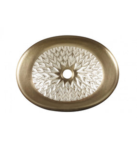 Thompson Traders BOD-1914P Legacy Bath Pavone Nantucket Handcrafted Bath Sink with with Pavone texture Brass and Nickel