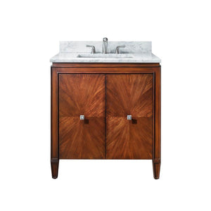 Avanity BRENTWOOD-VS31-NW-C Brentwood 31 in. Vanity in New Walnut finish with Carrara White Marble Top
