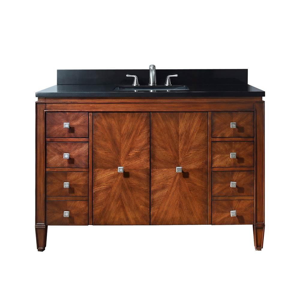 Avanity BRENTWOOD-VS49-NW-A Brentwood 49 in. Vanity in New Walnut finish with Black Granite Top