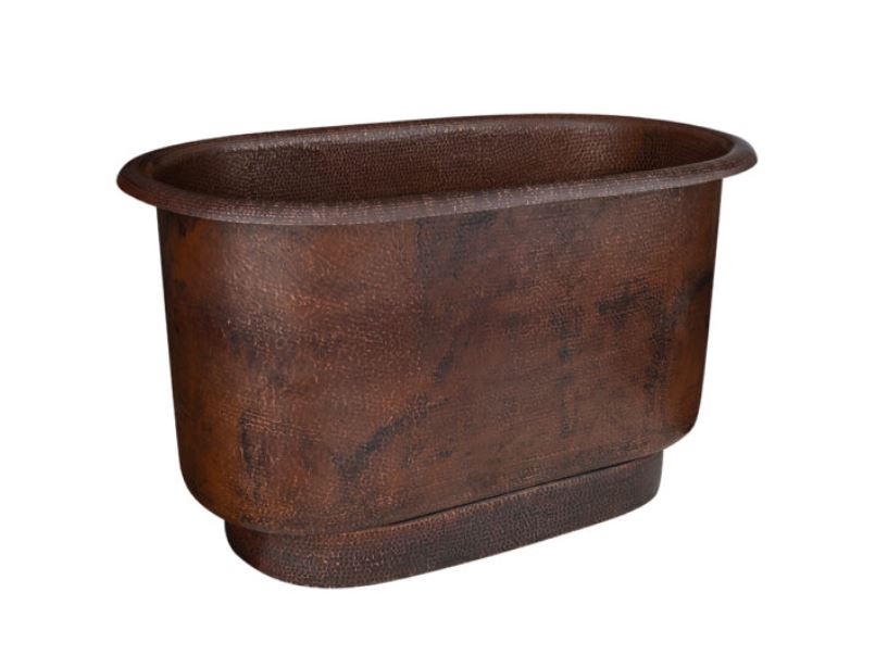 Premier Copper Products BTM47DB 47" Small Hammered Copper Modern Style Bathtub