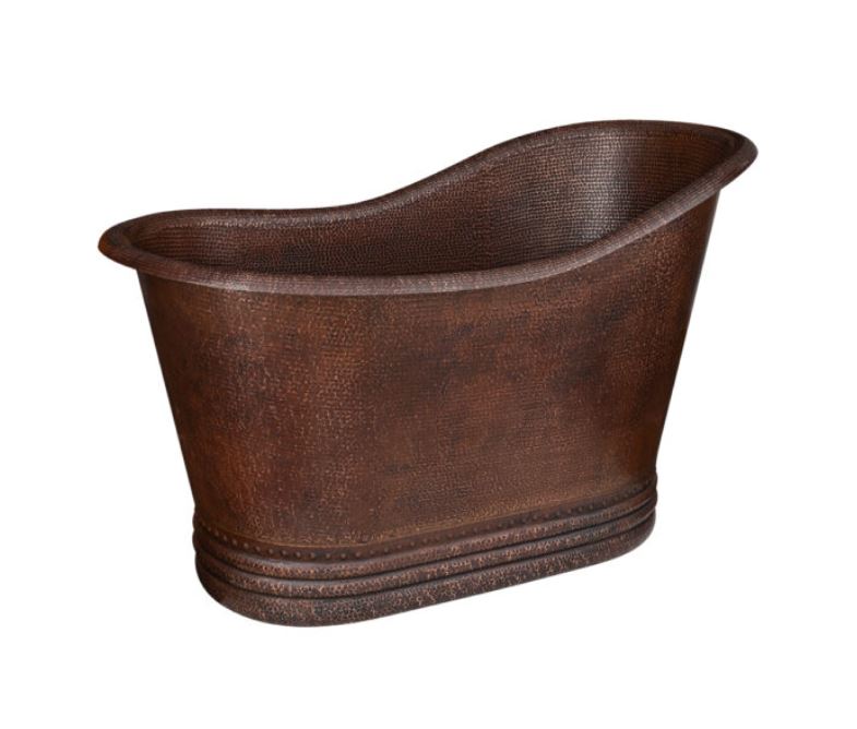 Premier Copper Products BTS52DB 52" Small Hammered Copper Single Slipper Bathtub