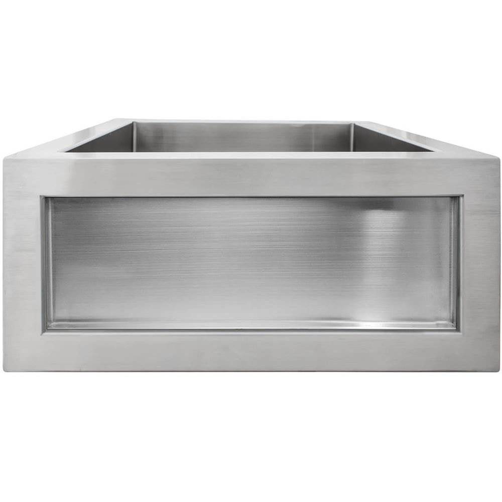 Linkasink C073-3.5 Smooth Inset Apron Front Bar Sink - Satin ( Does Not Inlcude Inset Panel)