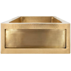 Linkasink C074-3.5 Hammered Inset Apron Front Hammered Bar Sink - ( Does Not Inlcude Inset Panel)