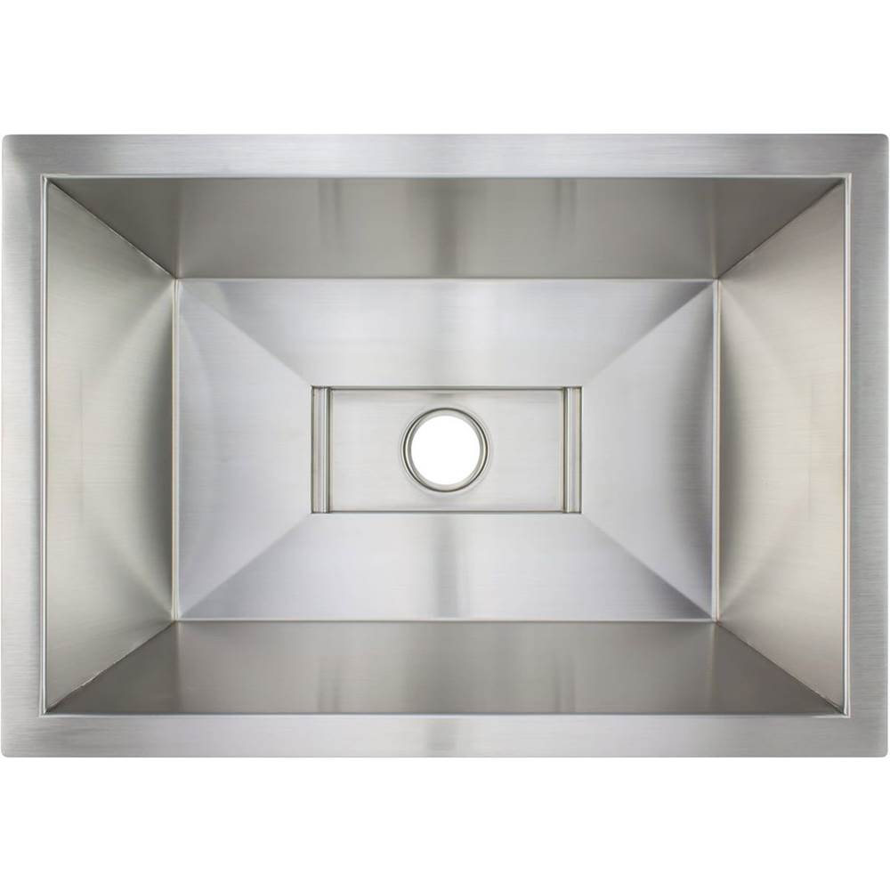 Linkasink C081 SS Rectangular Bar Sink With Grate - Satin Stainless Steel