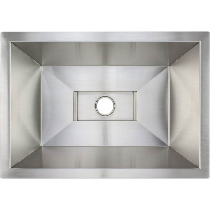 Linkasink C081 SS Rectangular Bar Sink With Grate - Satin Stainless Steel