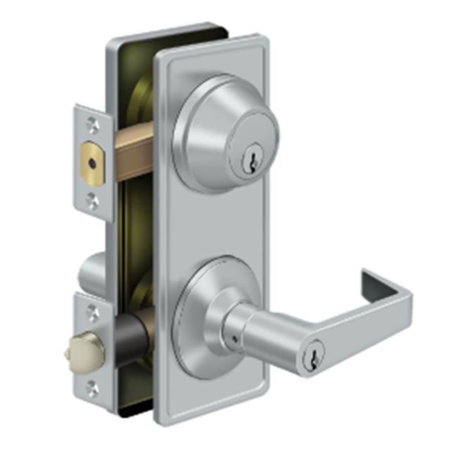 Deltana CL300ILC-26D Intercon. Lock GR2, Entry With  Claredon Lever - Brushed Chrome