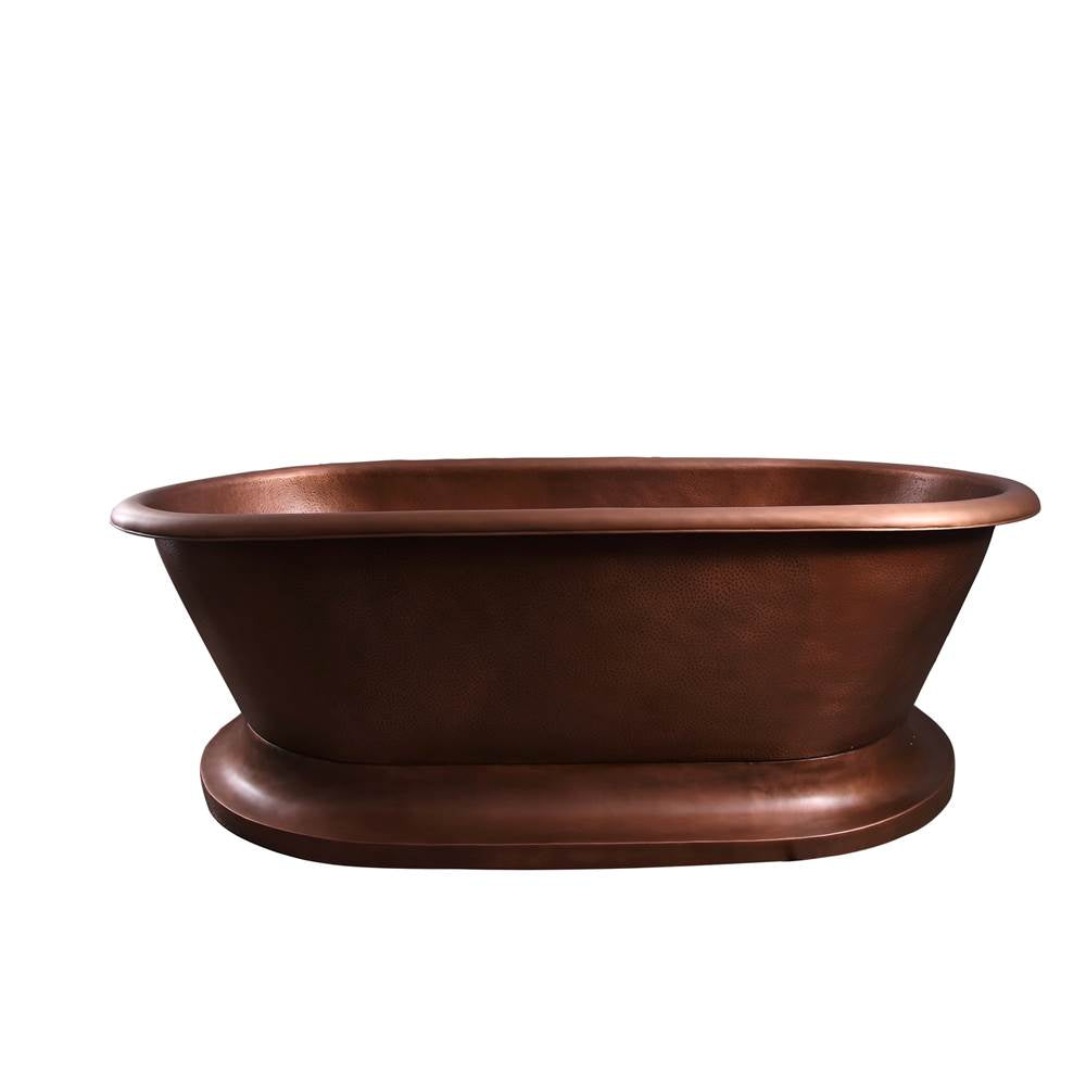 Barclay COTDRN75B-AC Somerset Double Roll Top With Base 78 No Faucet Holes  - Antique Copper