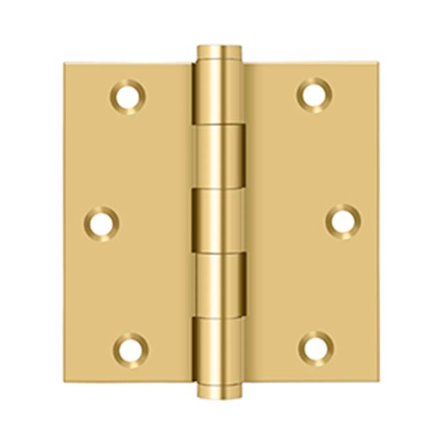 Deltana CSB35 3-1/2 x 3-1/2 Square Hinge - PVD Polished Brass