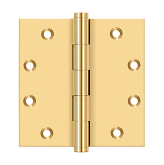 Deltana CSB45 4-1/2 x 4-1/2 Square Hinges - PVD Polished Brass