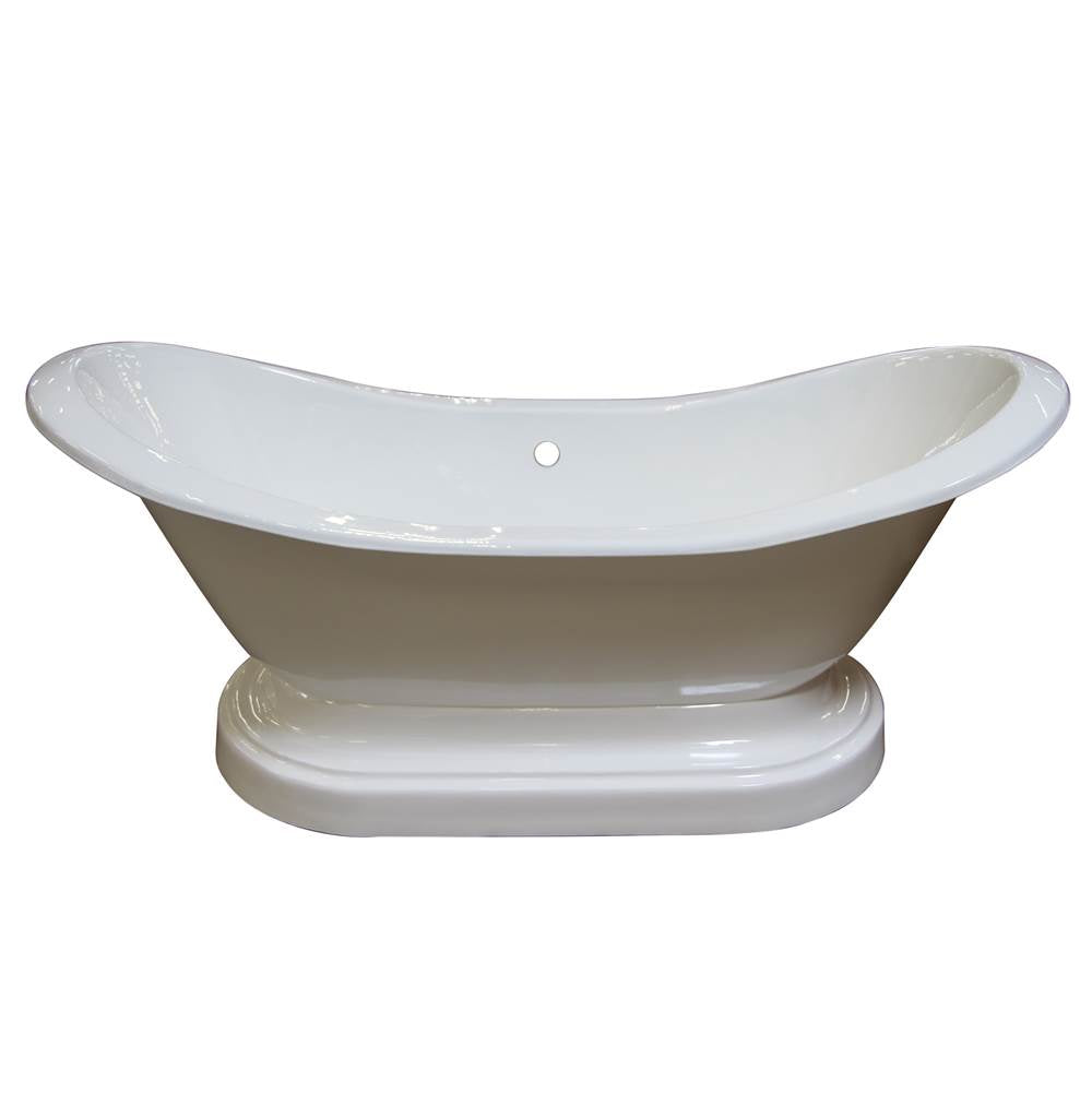 Barclay CTDSHB-WH Marshall 71 Cast Iron Double Slipper With base 7 Holes  - White