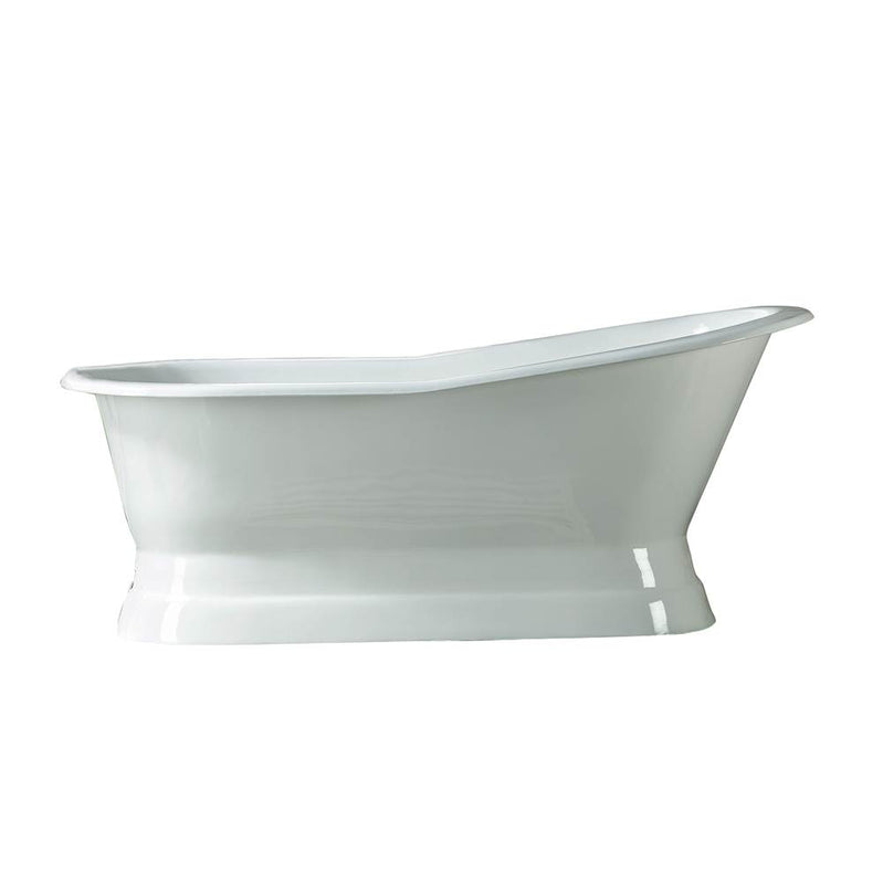 Barclay CTSN68B-WH Lyndsey Cast Iron Slipper 68On Base No Faucet Hole  - White