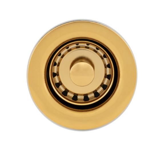 Premier Copper Products D-133PB 2" Bar Basket Strainer Drain - Polished Brass