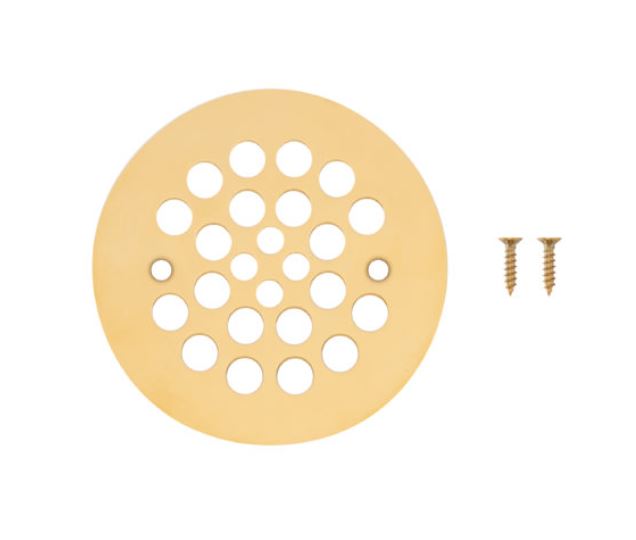 Premier Copper Products D-415PB 4.25" Round Shower Drain Cover in Polished Brass