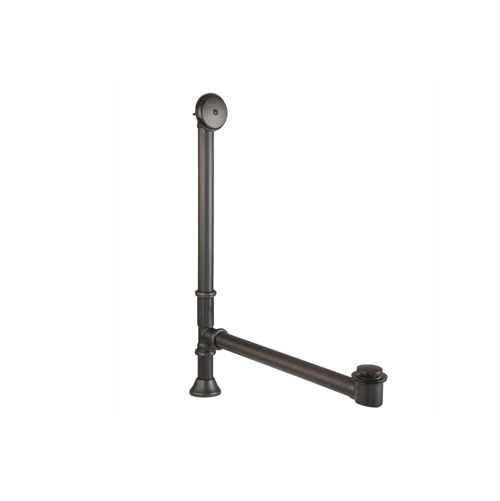 Premier Copper Products D-500ORB Premier Waste and Overflow Kit with Pop Up Drain for Free Standing Bath Tub in Oil Rubbed Bronze
