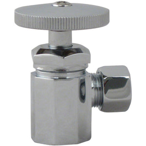 Westbrass D103 Round Handle Angle Stop Shut Off Valve 1/2-Inch IPS Inlet with 3/8-Inch Compression Outlet