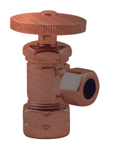 Load image into Gallery viewer, Westbrass D105 Round Handle Angle Stop Shut Off Valve 1/2-Inch Copper Pipe Inlet with 3/8-Inch Compression Outlet