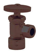 Load image into Gallery viewer, Westbrass D105 Round Handle Angle Stop Shut Off Valve 1/2-Inch Copper Pipe Inlet with 3/8-Inch Compression Outlet