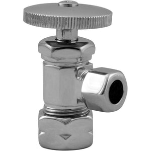 Westbrass D105 Round Handle Angle Stop Shut Off Valve 1/2-Inch Copper Pipe Inlet with 3/8-Inch Compression Outlet