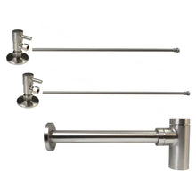 Load image into Gallery viewer, Westbrass D1438QRL Bottle Trap 1/4-Turn Lavatory Kit with Valves and Risers