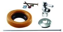 Load image into Gallery viewer, Westbrass D1615TBL Toilet Kit with 1/4-Turn 1/2 in IPS Stop and Wax Ring - Lever Handle