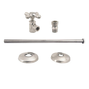 Westbrass D1812T Toilet Kit with Stop and Flat Head Riser - Cross Handle