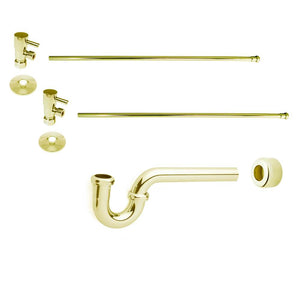 Westbrass D1838QRL P-Trap 1/4-Turn Lavatory Kit with Valves and Risers