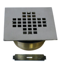 Load image into Gallery viewer, Westbrass D206BS 2 in. Brass Shower Drain with 4-1/4 in. Square Cover