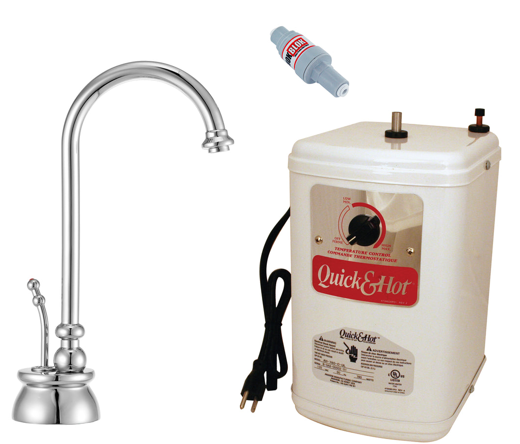 Westbrass D261HFP Calorah Traditional 10 in. Hot Water Dispenser and Tank