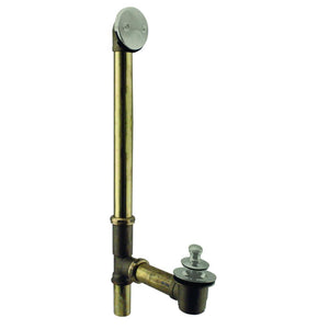 Westbrass D3264 Pull and Drain Bath Waste - 22 in. Make-Up, 17 Ga. Tubing