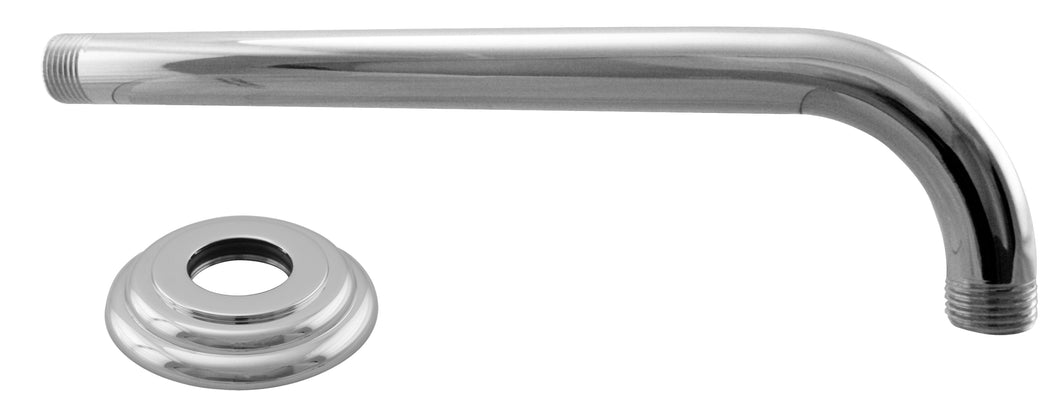 Westbrass D3700-1 1/2 in. IPS x 10 in. 90-Degree Rain Shower Arm with Flange