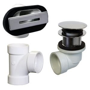 Westbrass D560RK Linear Overflow Plumbers Pack withTee and ADA Tip-Toe Drain