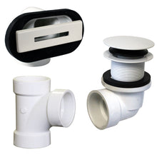 Load image into Gallery viewer, Westbrass D560RK Linear Overflow Plumbers Pack withTee and ADA Tip-Toe Drain