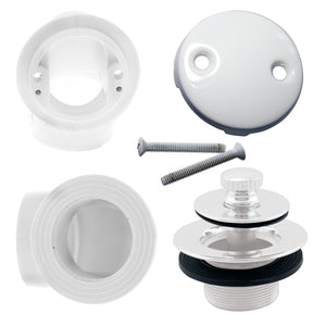 Westbrass D572 Pull  Drain Sch. 40 PVC Plumbers Pack with Two-Hole Elbow