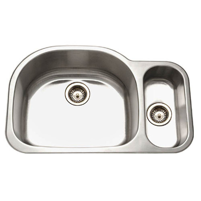 Hamat DES-3221DR-20 Undermount Stainless Steel 80/20 Double Bowl Kitchen Sink, Small Bowl Right