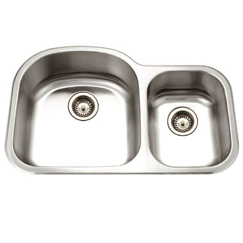 Hamat DES-3322DR-20 Undermount Stainless Steel 70/30 Double Bowl Kitchen Sink, Small Bowl Right