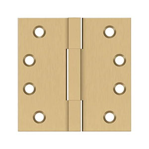 Deltana DSBS4 4x 4 Square Knuckle Hinges, Solid Brass