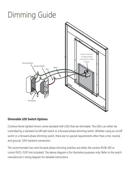 Cordova PRE-2436 Prestige Lighted Mirror