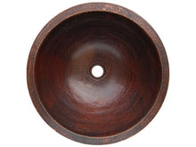 Load image into Gallery viewer, Eden Bath EB_C009AD Semi Recessed Copper Vessel Sink With Apron, Antique Dark