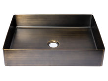 Load image into Gallery viewer, Eden Bath EB_SS002AT Rectangular 18.9 x 14.6-in Stainless Steel Vessel Sink in Antique with Drain