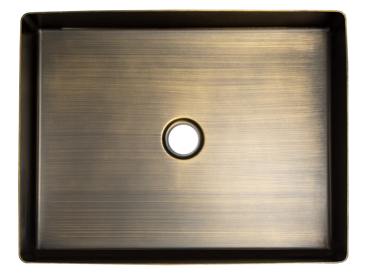 Eden Bath EB_SS002AT Rectangular 18.9 x 14.6-in Stainless Steel Vessel Sink in Antique with Drain