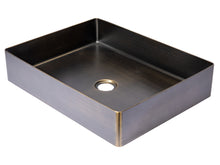 Load image into Gallery viewer, Eden Bath EB_SS002AT Rectangular 18.9 x 14.6-in Stainless Steel Vessel Sink in Antique with Drain