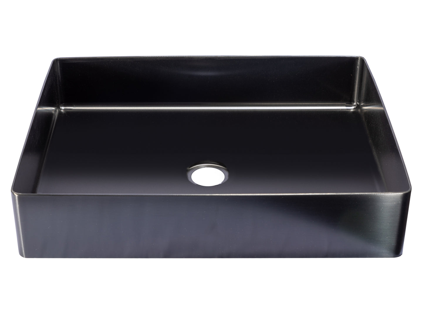 Eden Bath EB_SS002BK Rectangular 18.9 x 14.6-in Stainless Steel Vessel Sink in Black with Drain