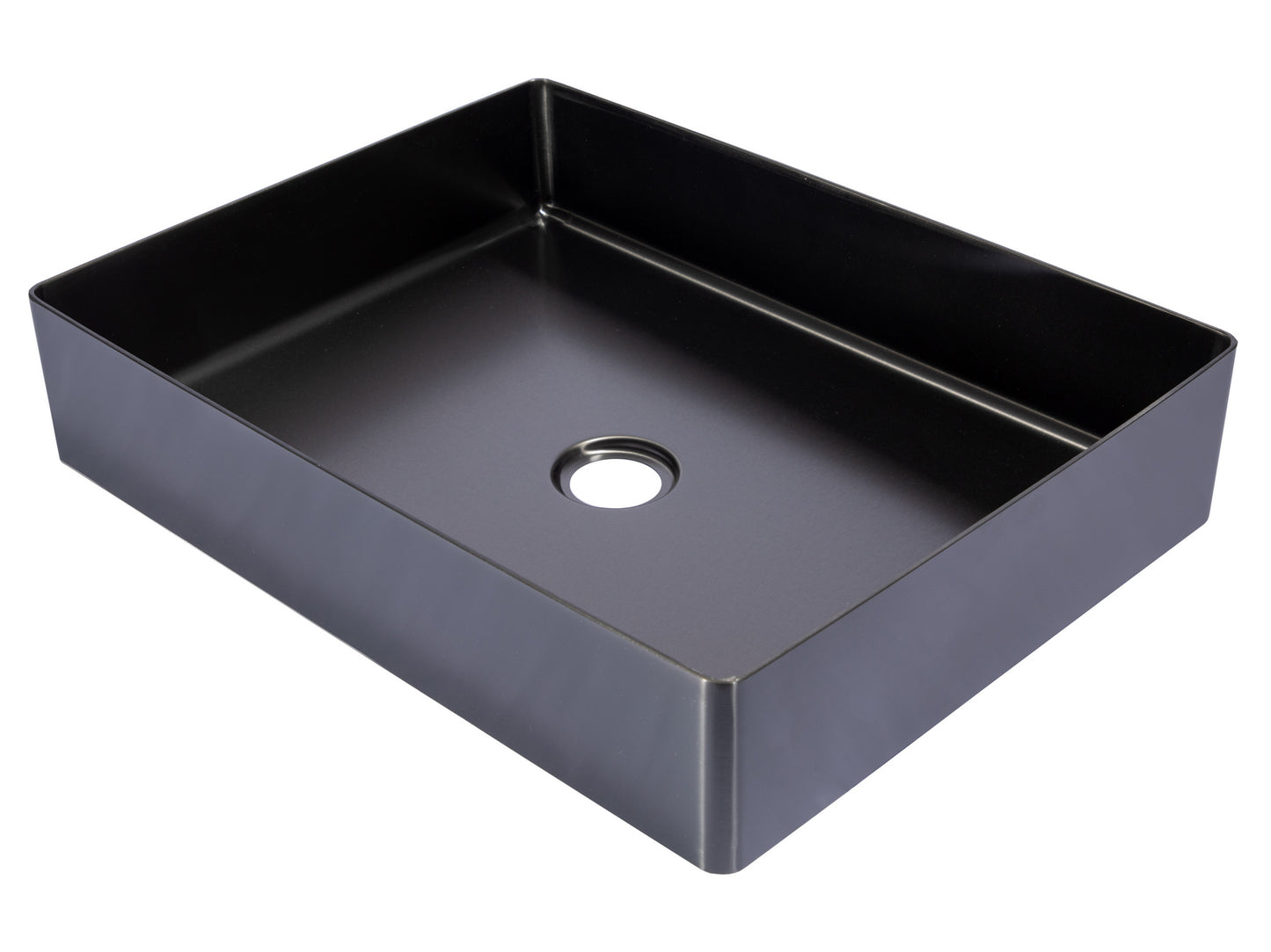 Eden Bath EB_SS002BK Rectangular 18.9 x 14.6-in Stainless Steel Vessel Sink in Black with Drain