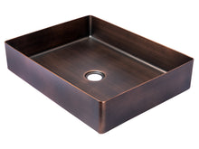 Load image into Gallery viewer, Eden Bath EB_SS002BZ Rectangular 18.9 x 14.6-in Stainless Steel Vessel Sink in Bronze with Drain
