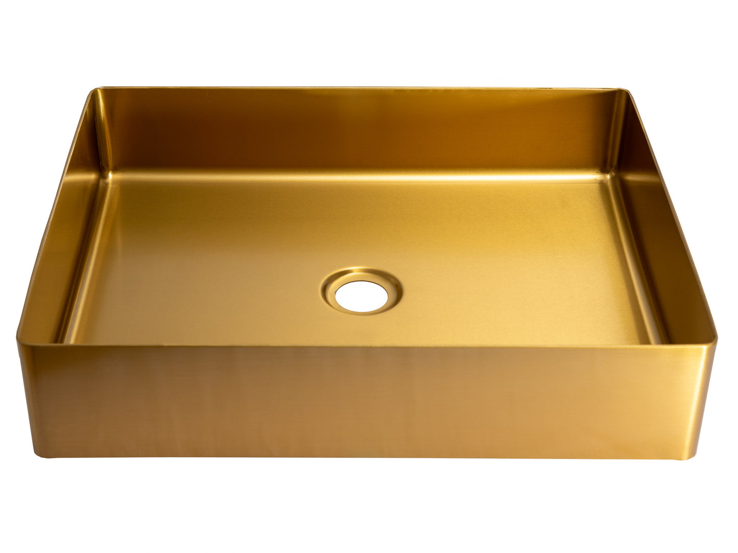 Eden Bath EB_SS002GD Rectangular 18.9 x 14.6-in Stainless Steel Vessel Sink in Gold with Drain