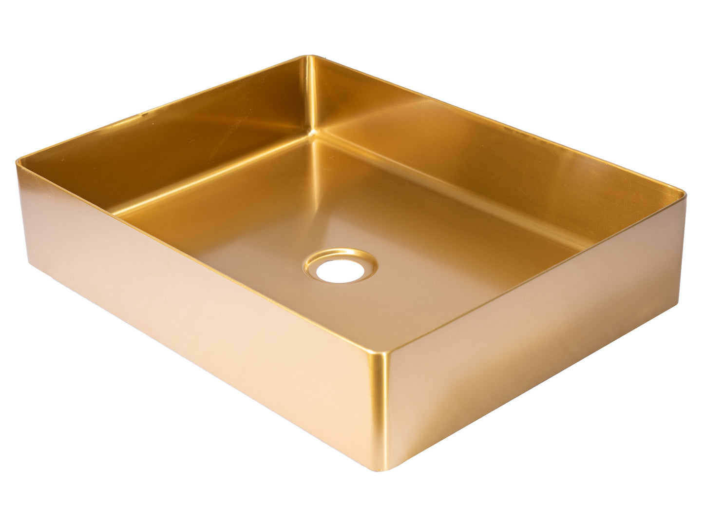Eden Bath EB_SS002GD Rectangular 18.9 x 14.6-in Stainless Steel Vessel Sink in Gold with Drain