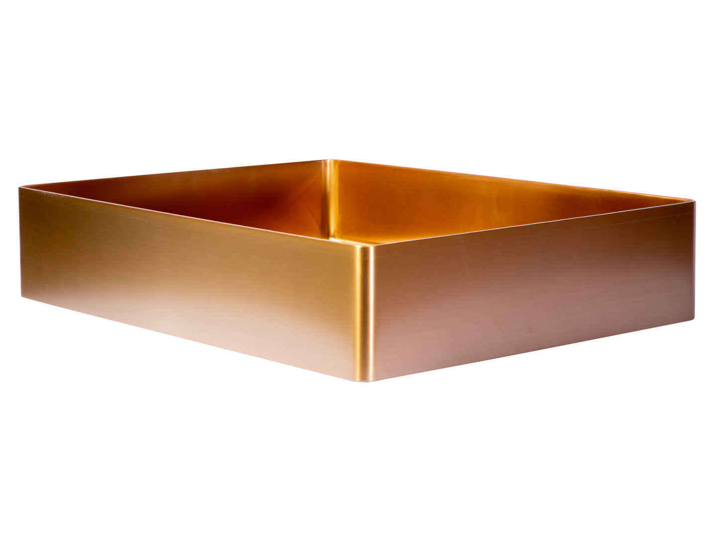 Eden Bath EB_SS002RG Rectangular 18.9 x 14.6-in Stainless Steel Vessel Sink in Rose Gold with Drain