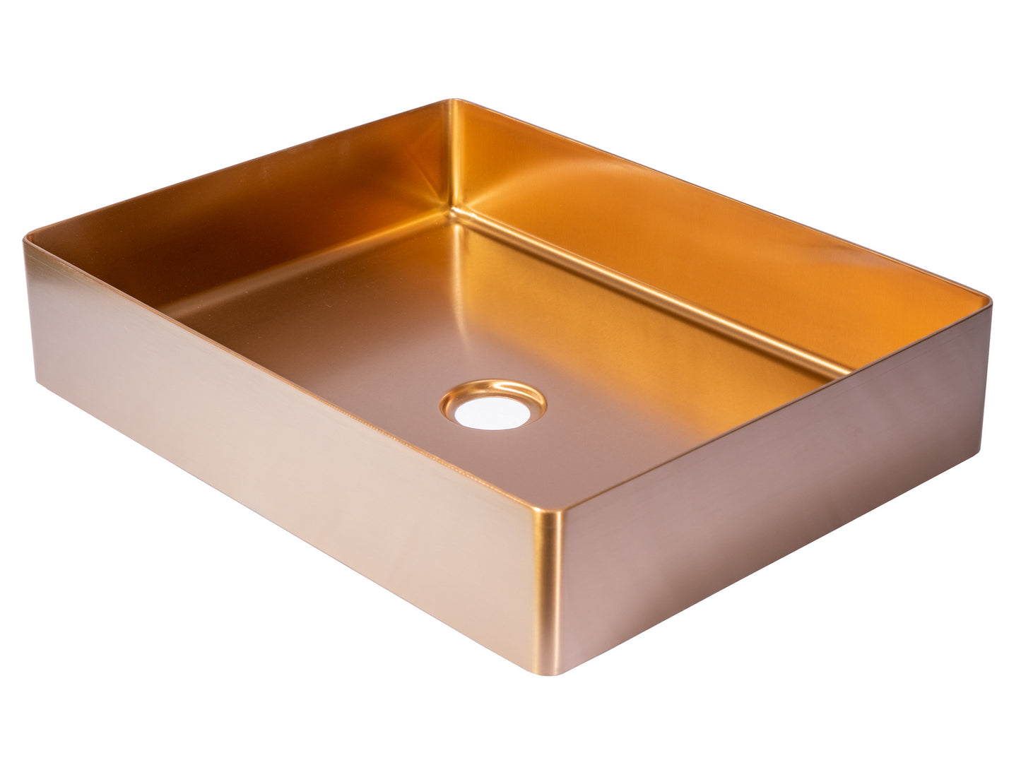 Eden Bath EB_SS002RG Rectangular 18.9 x 14.6-in Stainless Steel Vessel Sink in Rose Gold with Drain
