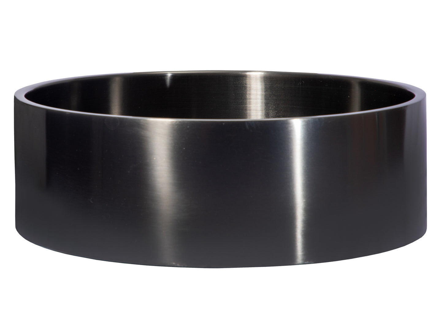 Eden Bath EB_SS003BK Round 15.75-in Stainless Steel Vessel Sink with Rim in Black with Drain