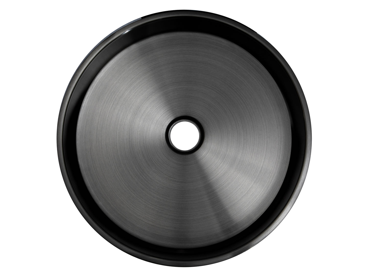 Eden Bath EB_SS003BK Round 15.75-in Stainless Steel Vessel Sink with Rim in Black with Drain